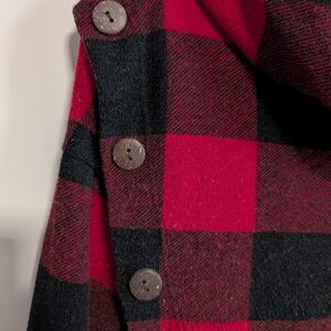 My Story Red and Black boutique buffalo Plaid red and black Sweater cowel neck